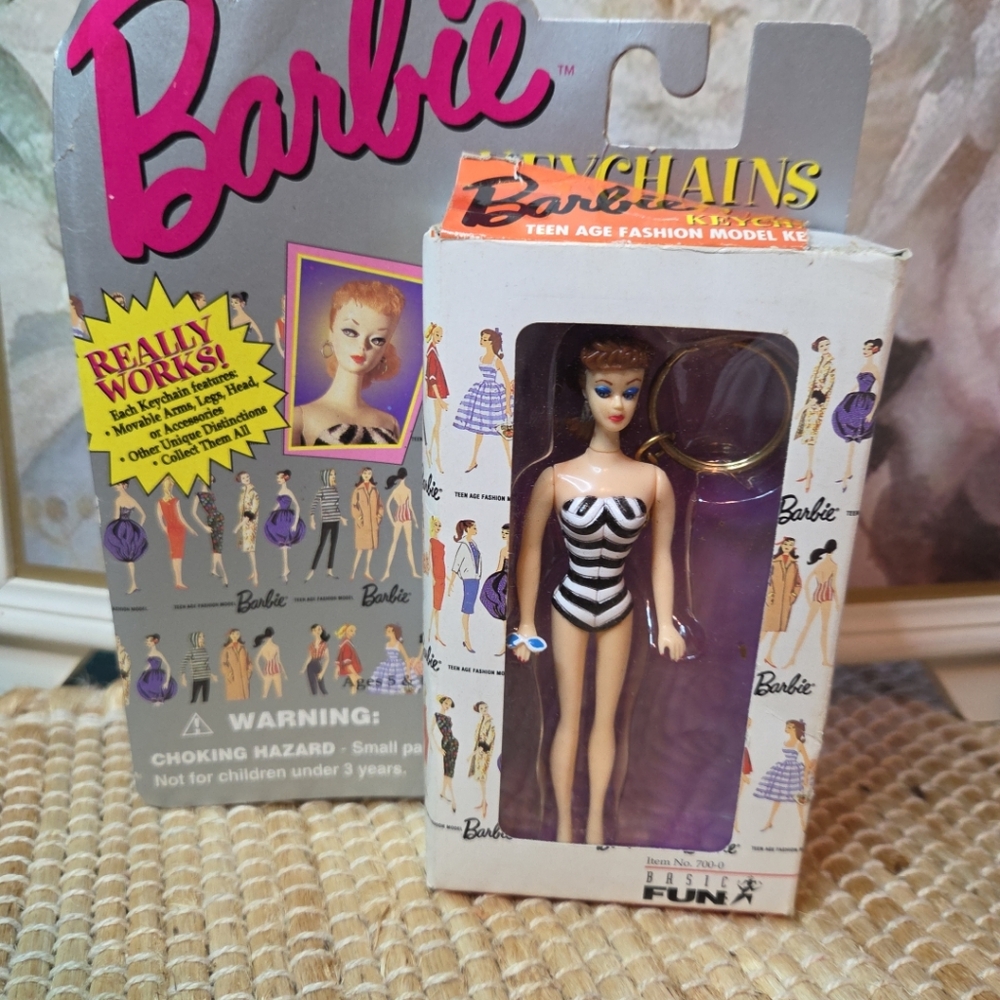 Barbie Doll in Black and White Striped Swimsuit